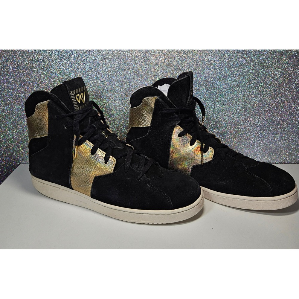 NIKE Air Jordan Westbrook 0.2 Black Metallic‎ Gold High Top Mens 14 - 921145-032